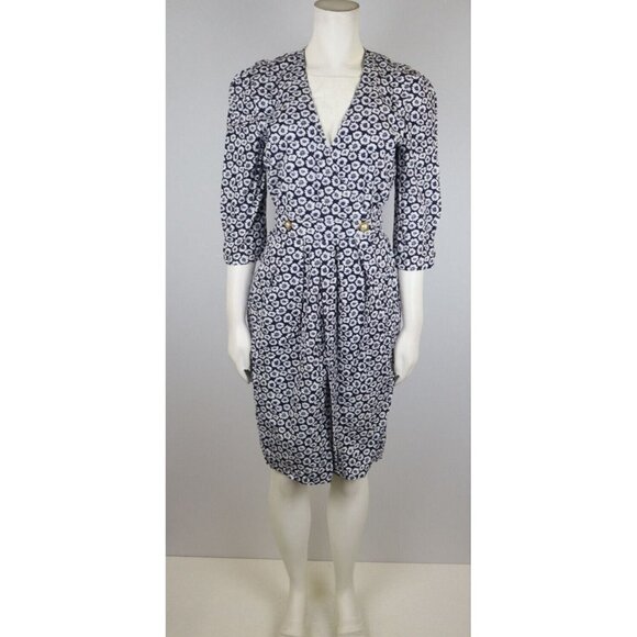 RONNI NICOLE - VINTAGE 90s WOMEN'S BLUE FLORAL PRINT DRESS - SIZE 6P - Picture 1 of 10
